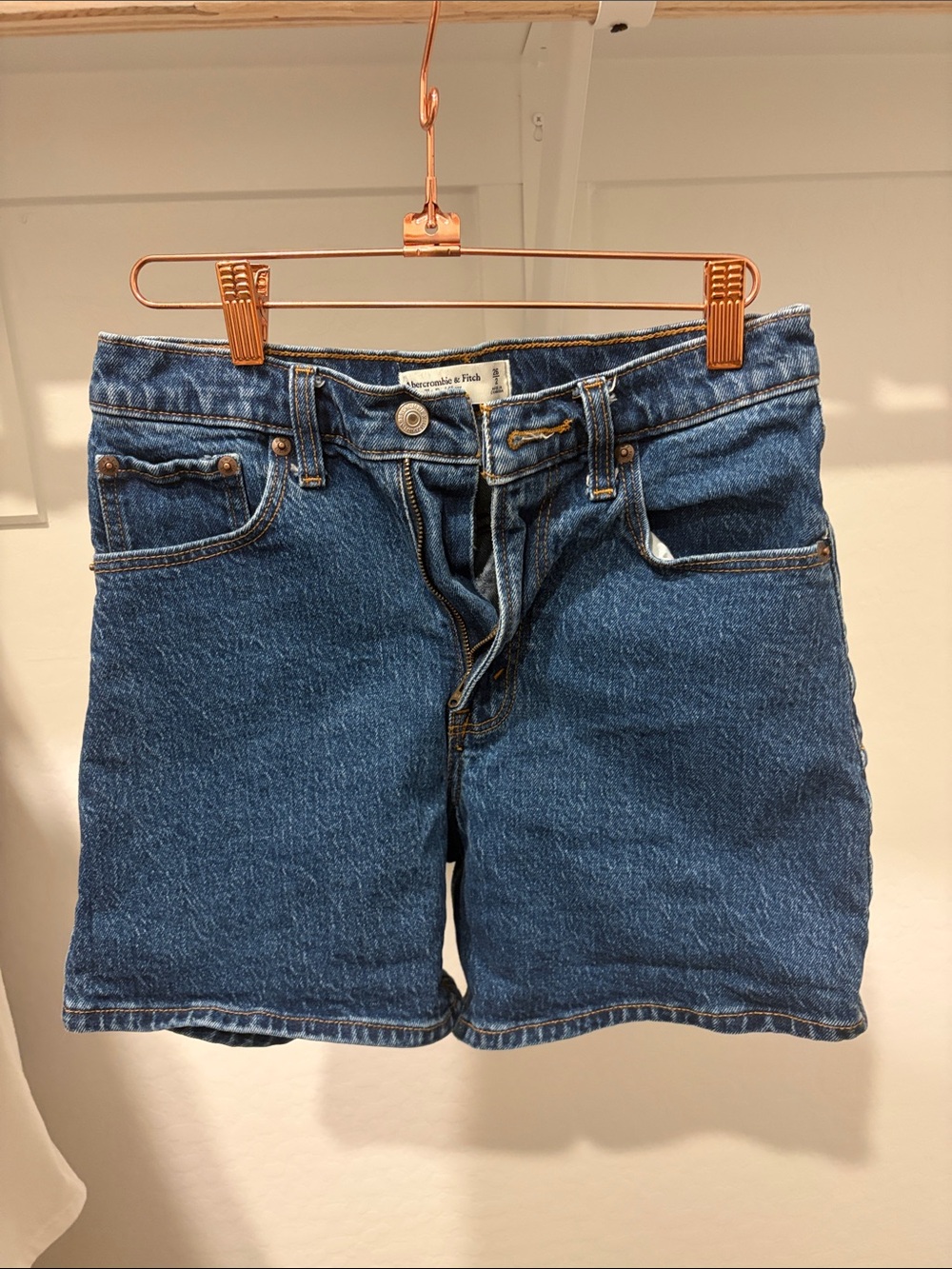 Abercrombie & Fitch The Dad Short Dark Blue Denim Jean Shorts